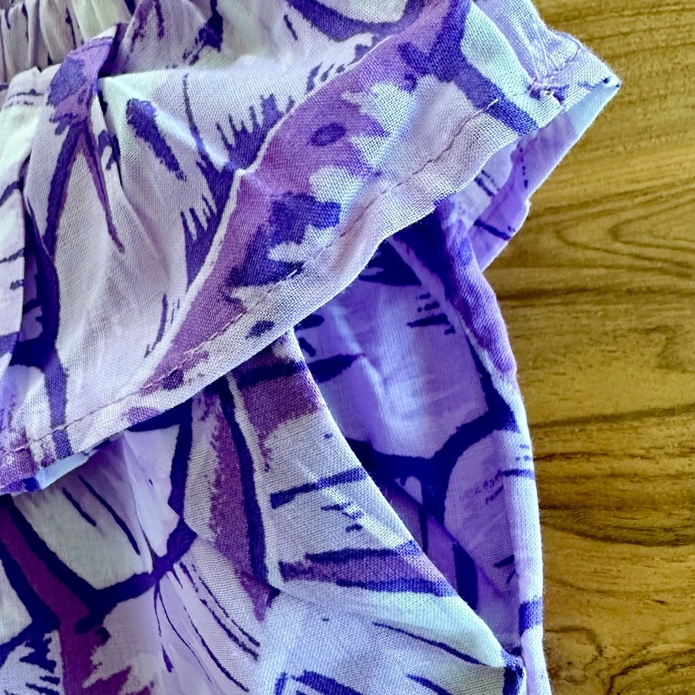 NWT JANIE AND JACK Purple Palm Tropical Romper Shorts - Picture 5 of 11